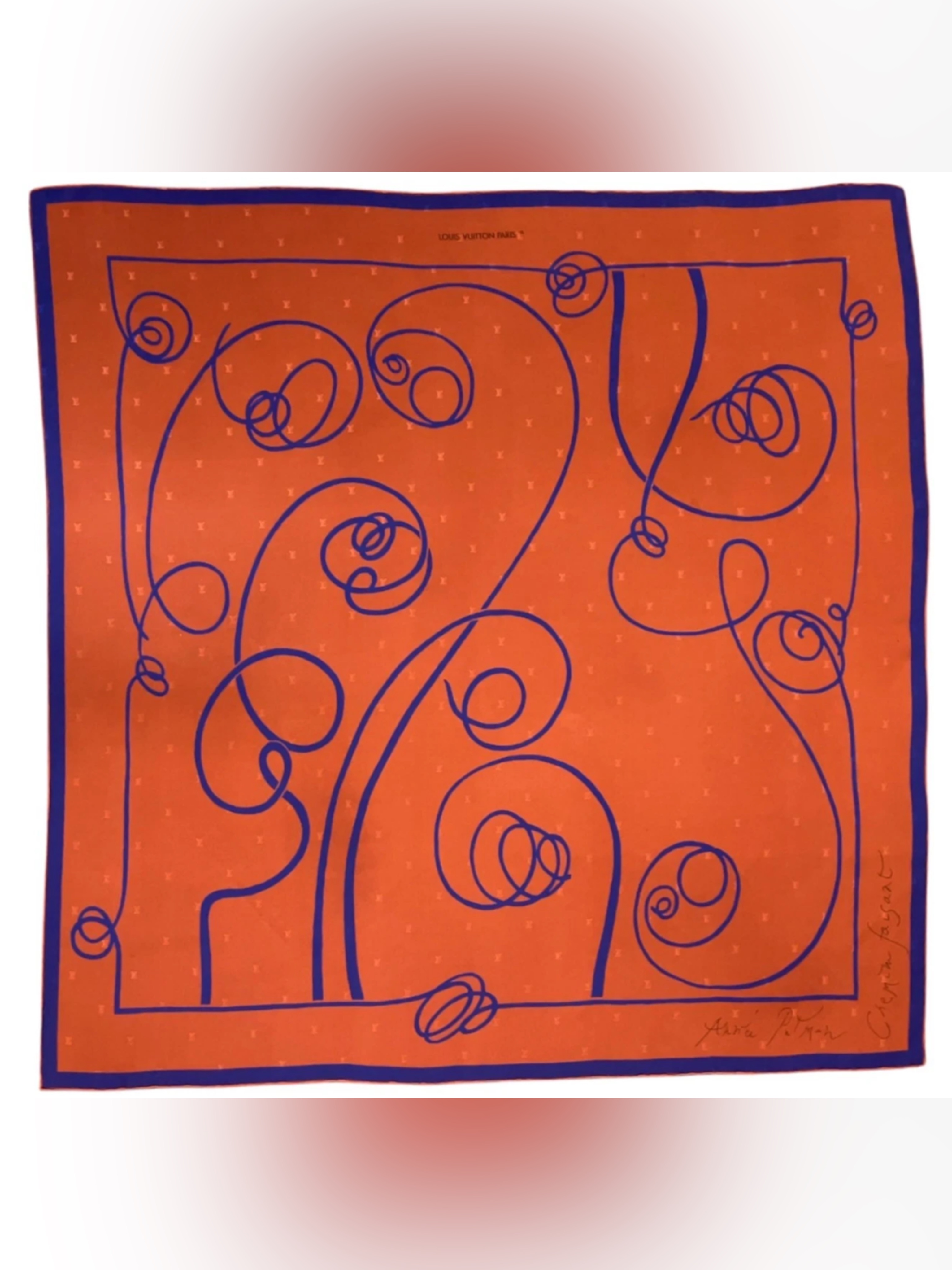 Louis Vuitton Carr 90 Chemin Fusin Andr Putman Silk Scarf- Signed
